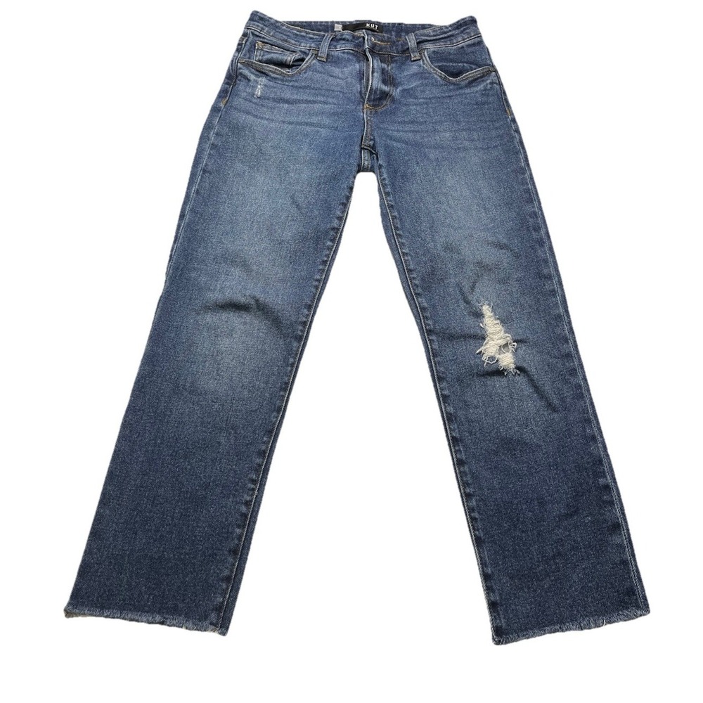 Kut From‎ The Kloth Carlo Fray Hem Skinny Jeans Women's Size 2 Distressed Denim